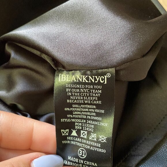 𝅺BLANK Nyc Bnwt Hi-Rise Vegan Leather Belted Skirt - Picture 7 of 9